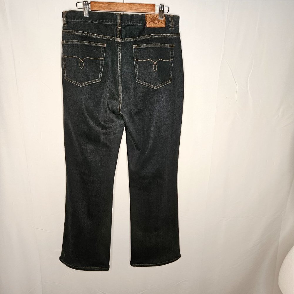 Lauren Jeans Co. LRL Leather Tag Premium Blue Mom Jeans Size 12, Waist 35"